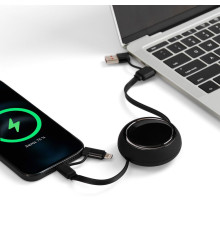 Складной кабель с переходниками pocketCoil, черный