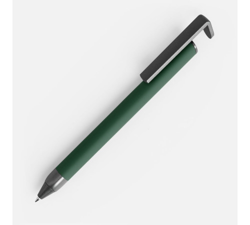 Ручка шариковая Standic с подставкой для телефона, зеленая