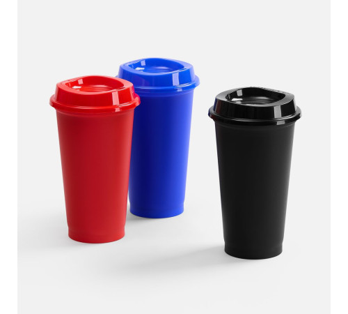 Стакан с крышкой Color Cap, ver.2, черный
