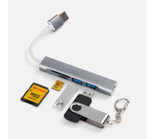 USB-хаб Slotto, серый