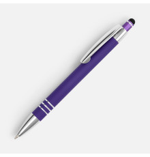 Ручка шариковая Sansen Soft Touch со стилусом, фиолетовая
