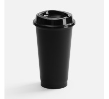 Стакан с крышкой Color Cap, ver.2, черный