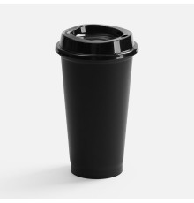 Стакан с крышкой Color Cap, ver.2, черный