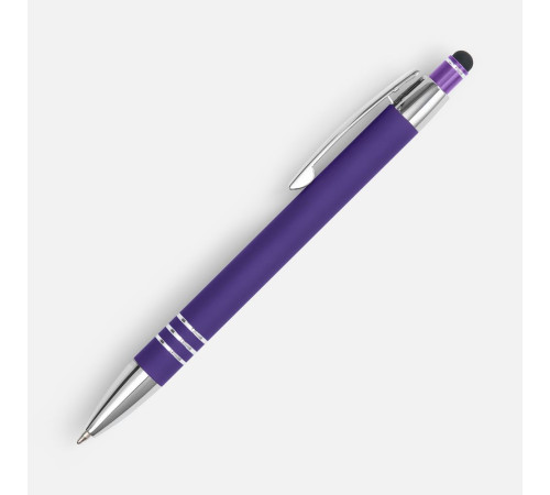 Ручка шариковая Sansen Soft Touch со стилусом, фиолетовая