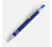 Ручка шариковая Sansen Soft Touch со стилусом, синяя