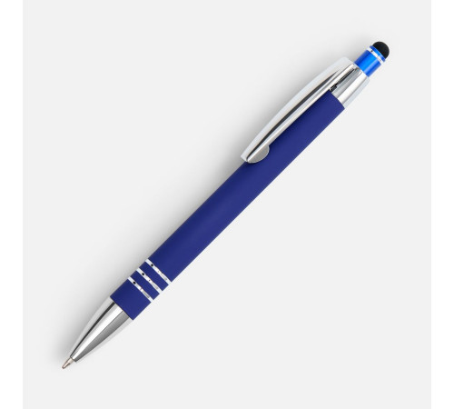 Ручка шариковая Sansen Soft Touch со стилусом, синяя