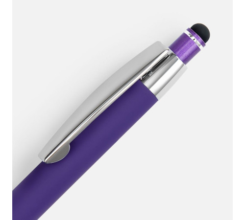 Ручка шариковая Sansen Soft Touch со стилусом, фиолетовая