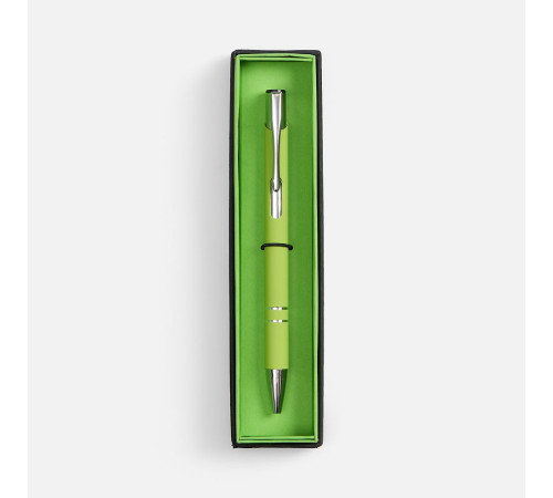 Ручка шариковая Keskus Soft Touch в футляре, зеленое яблоко