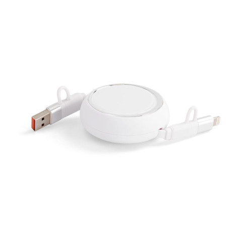 Складной кабель с переходниками pocketCoil, белый