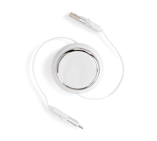 Складной кабель с переходниками pocketCoil, белый