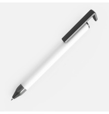 Ручка шариковая Standic с подставкой для телефона, белая