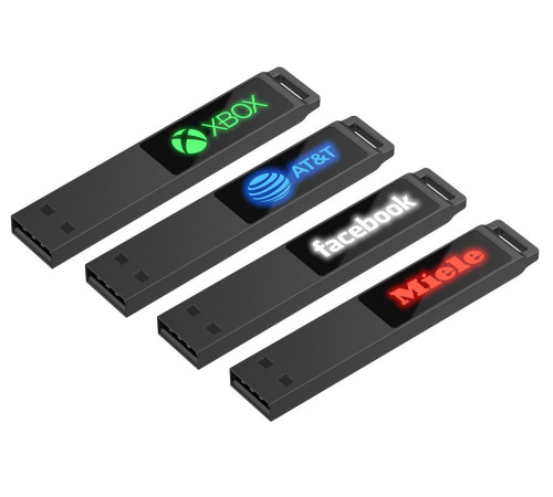 Флешка markBright Black с синей подсветкой, 32 Гб