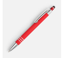 Ручка шариковая Sansen Soft Touch со стилусом, красная