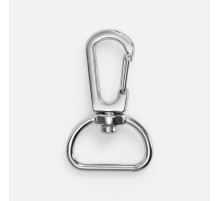 Застежка-карабин Snap hook, M, серебристая (хром)