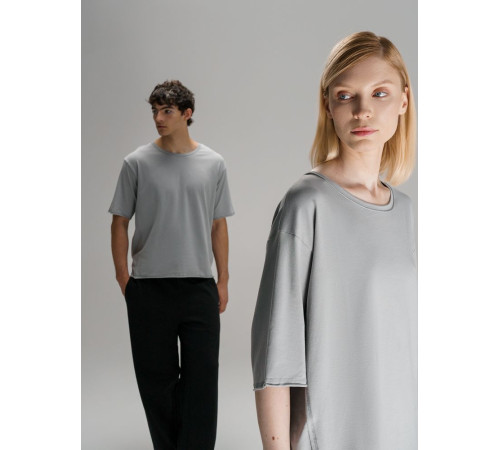 Футболка оверсайз унисекс Vozduh, светло-серая