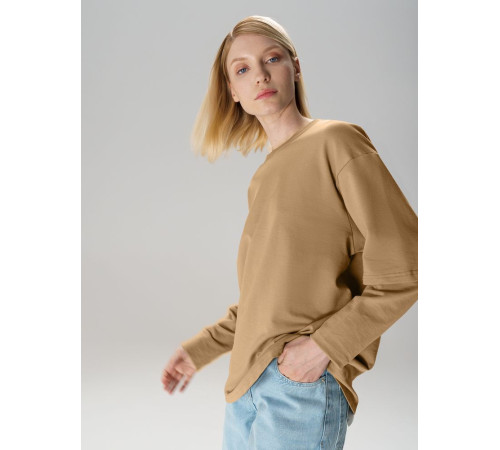 Футболка оверсайз с двойным рукавом Kosmos, бежевая