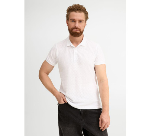 Рубашка поло мужская Brandy Men, белая с темно-синим