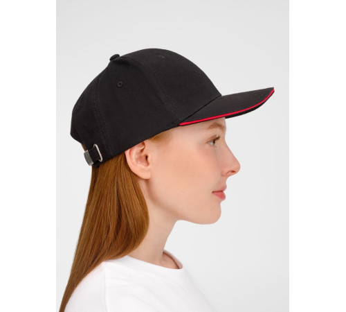 Бейсболка Buffalo, черная с красным