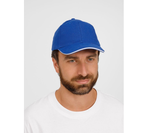 Бейсболка Buffalo, ярко-синяя с белым