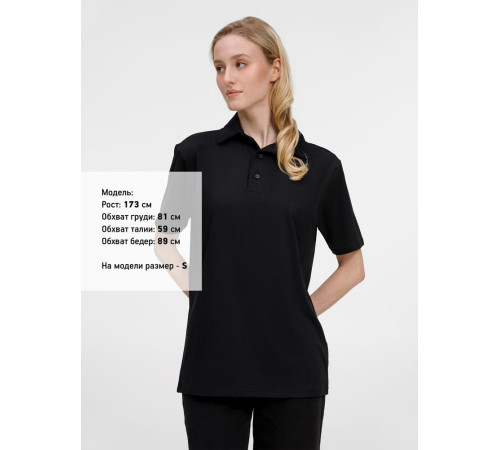 Рубашка поло унисекс Senti, черная