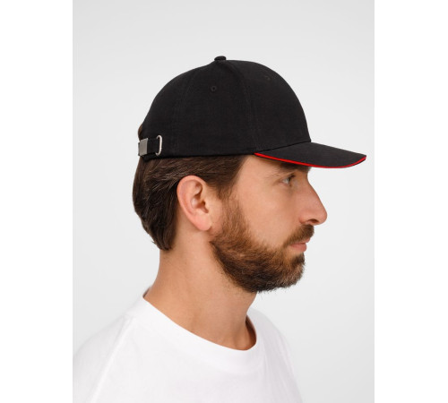 Бейсболка Buffalo, черная с красным