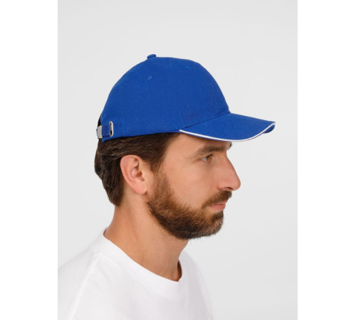 Бейсболка Buffalo, ярко-синяя с белым