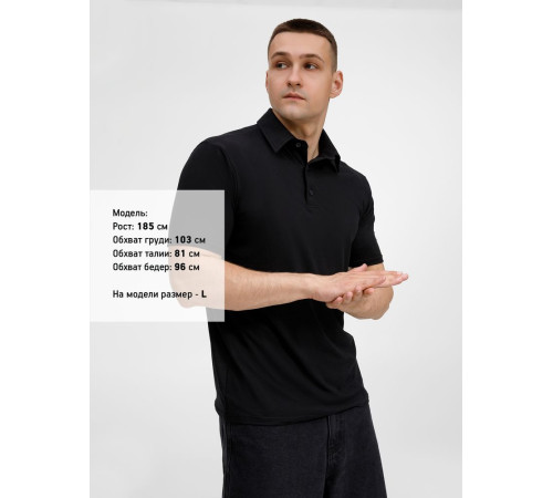 Рубашка поло унисекс Senti, черная