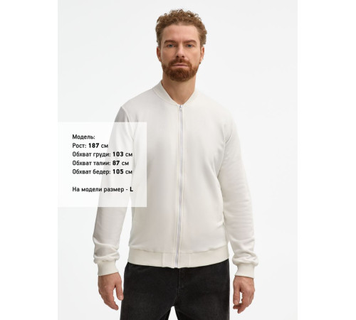 Бомбер унисекс Townie, молочно-белый