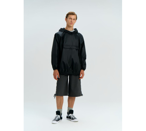 Дождевик-анорак Alatau, укороченный, черный, единый размер
