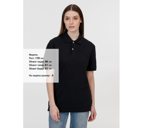 Рубашка поло унисекс Pacific, черная
