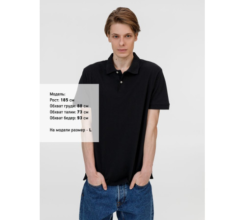 Рубашка поло унисекс Pacific, черная