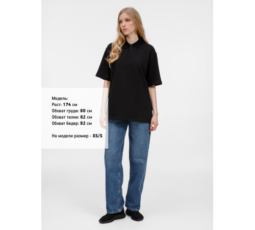 Рубашка поло унисекс Tiimi, черная