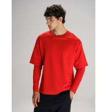 Футболка оверсайз с двойным рукавом Kosmos, красная