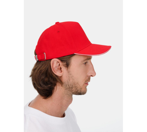 Бейсболка Classic 2.0, красная с белым кантом