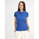 Рубашка поло женская Pasadena Women 200 с контрастной отделкой, ярко-синяя с белым