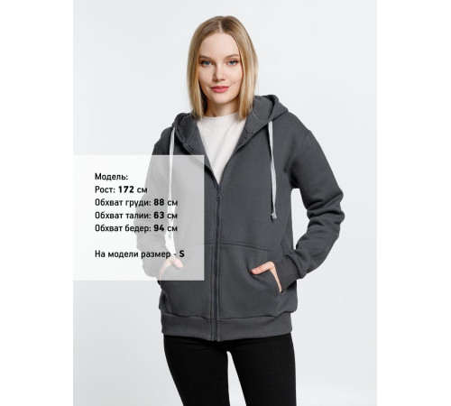 Толстовка на молнии с капюшоном Siverga Heavy, темно-серая (графит)