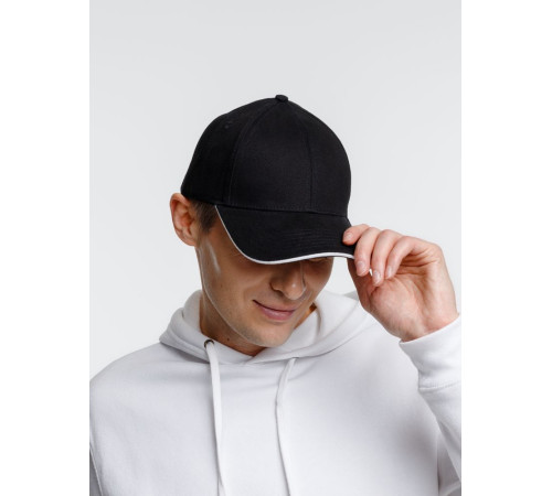 Бейсболка Spiker, черная с белым