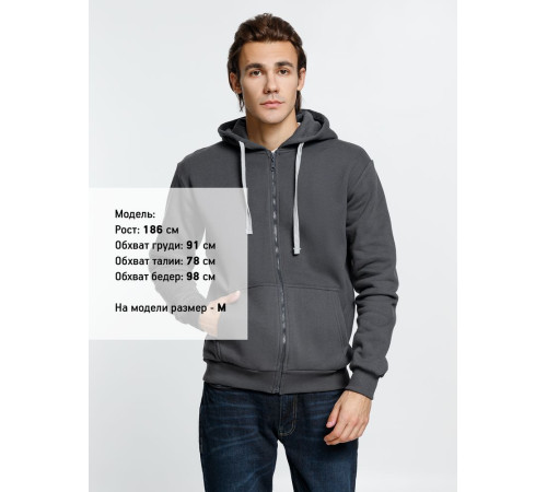 Толстовка на молнии с капюшоном Siverga Heavy, темно-серая (графит)