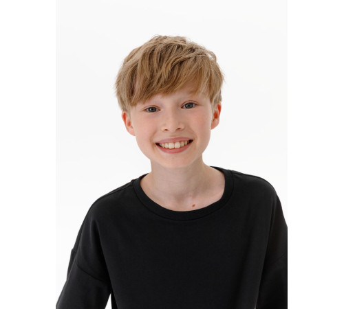 Футболка детская оверсайз Teezer, черная