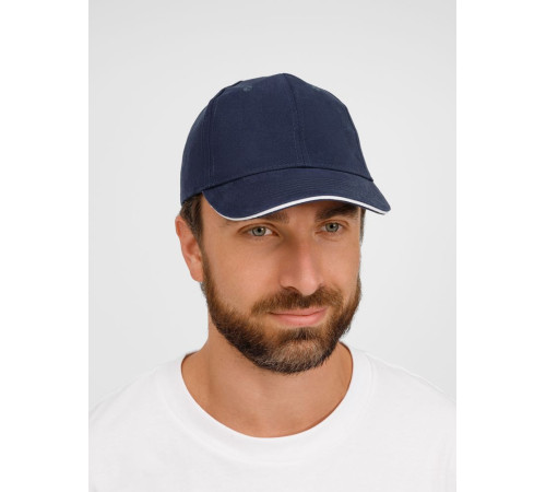 Бейсболка Buffalo, темно-синяя с белым