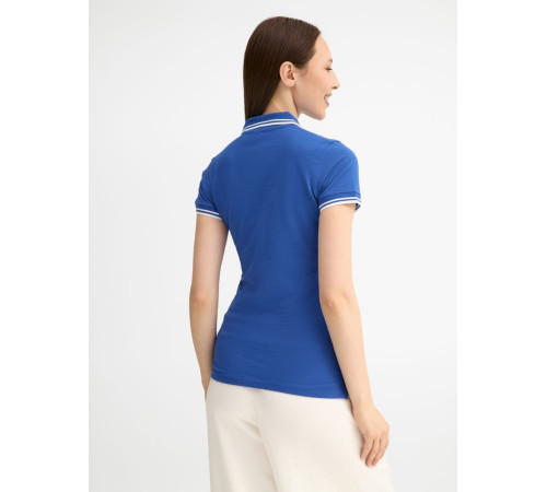 Рубашка поло женская Pasadena Women 200 с контрастной отделкой, ярко-синяя с белым