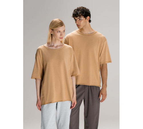 Футболка оверсайз унисекс Vozduh, бежевая