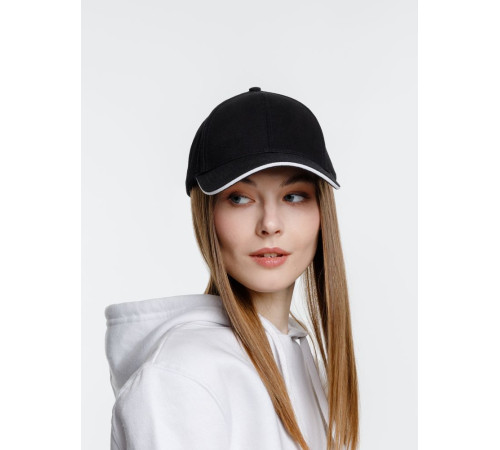 Бейсболка Spiker, черная с белым