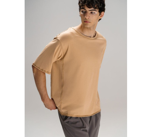 Футболка оверсайз унисекс Vozduh, бежевая