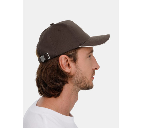 Бейсболка Long Beach, коричневая с бежевым