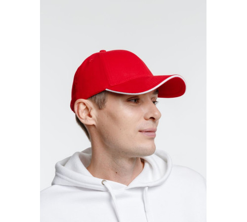 Бейсболка Spiker, красная с белым