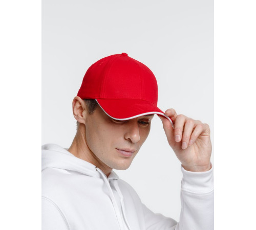 Бейсболка Spiker, красная с белым
