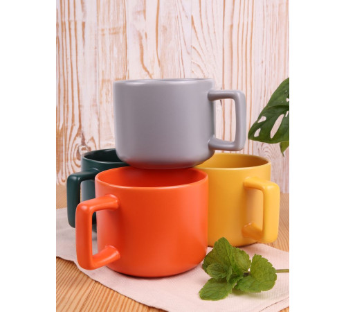 Чашка Jumbo в коробке матовая, зеленая