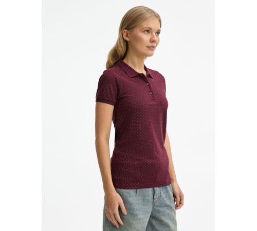 Рубашка поло женская Brandy Women, бордовая с белым