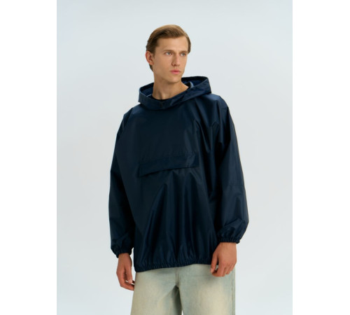 Дождевик-анорак Alatau, укороченный, темно-синий, единый размер